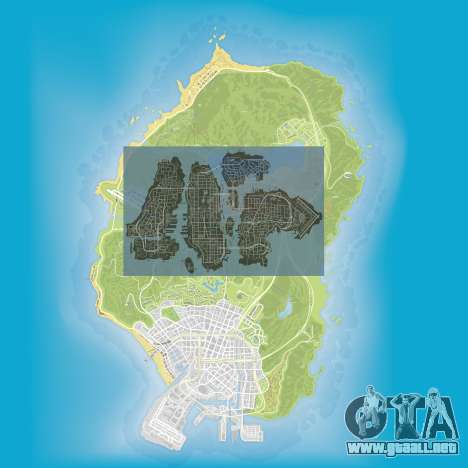una comparación del tamaño de los mapas de GTA 5 y GTA 4