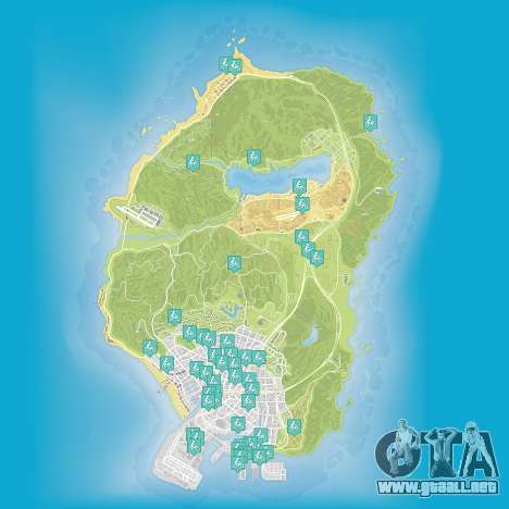 Mapa de saltos acrobáticos en Grand Theft Auto 5