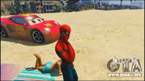 Spider-man en la playa en GTA 5