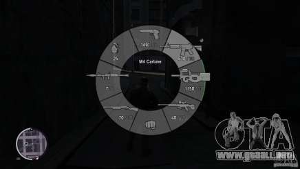 GTA 5 Weapon Wheel HUD para GTA 4