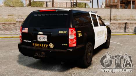 Chevrolet Suburban GTA V Blaine County Sheriff para GTA 4