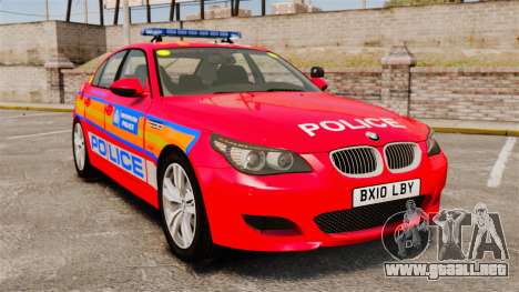 BMW M5 E60 Metropolitan Police 2010 ARV [ELS] para GTA 4