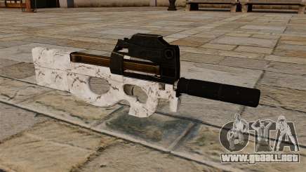 P90 subfusil ametrallador Ártico Camo para GTA 4