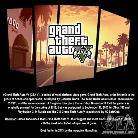 La pantalla de arranque de GTA V para GTA San Andreas
