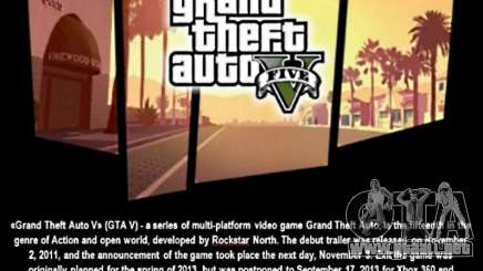 La pantalla de arranque de GTA V para GTA San Andreas