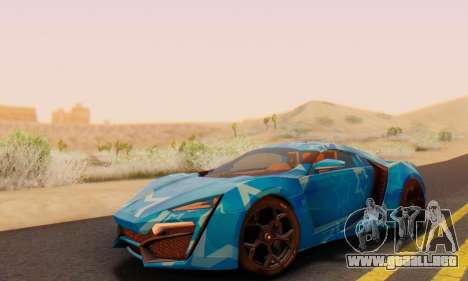 W-Motors Lykan Hypersport 2013 Blue Star para GTA San Andreas