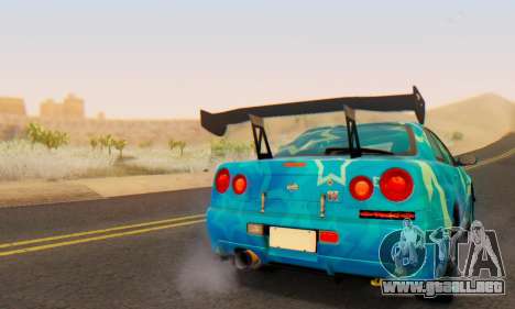 Nissan Skyline GTR 34 Blue Star para GTA San Andreas