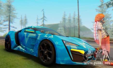W-Motors Lykan Hypersport 2013 Blue Star para GTA San Andreas