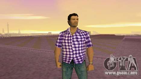 Kockas polo - lila T-Shirt para GTA Vice City