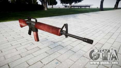 El rifle M16A2 rojo para GTA 4