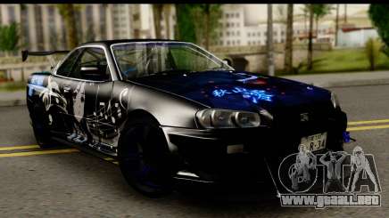 Nissan Skyline GT-R BNR34 Mio Akiyama Itasha para GTA San Andreas