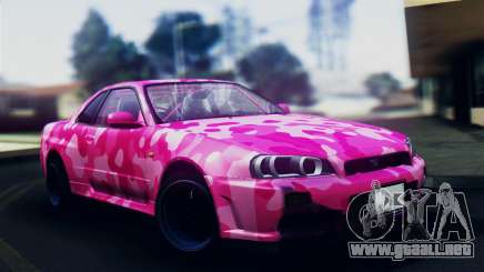 Nissan Skyline R34 Camo Drift para GTA San Andreas