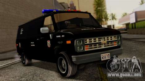 Chevrolet Chevy Van G20 Paraguay Police para GTA San Andreas
