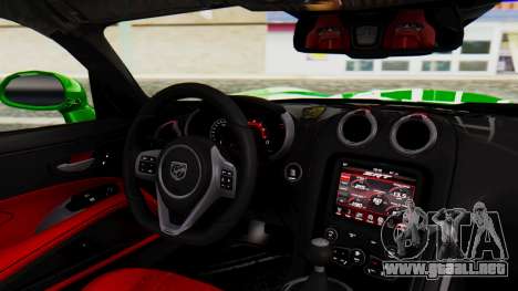 Dodge Viper SRT GTS 2013 IVF (MQ PJ) No Dirt para GTA San Andreas