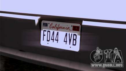 CA & NV License Plates para GTA San Andreas