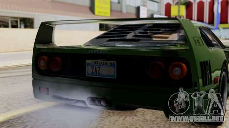 Ferrari F40 1987 with Up without Bonnet IVF para GTA San Andreas