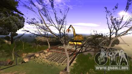 La construcción del puente, y el denso bosque para GTA San Andreas