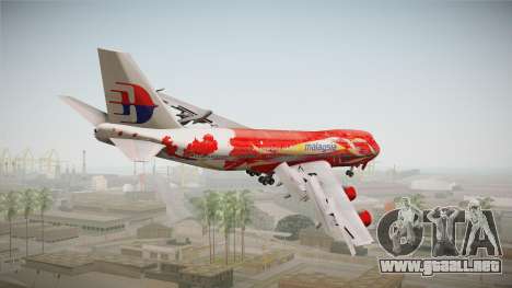 Boeing 747 Malaysia Airlines Hibiscus Livery para GTA San Andreas