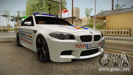 BMW M5 F10 Romanian Police para GTA San Andreas