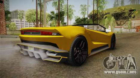 GTA 5 Pegassi Tempesta Spyder IVF para GTA San Andreas