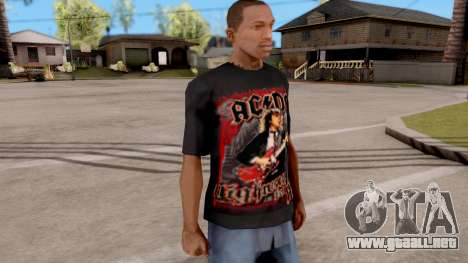 Black T-Shirt AC/DC para GTA San Andreas