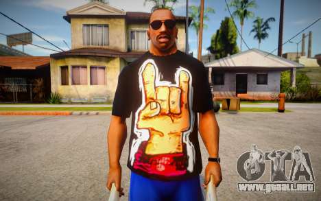 Rock Hand Black T-Shirt para GTA San Andreas