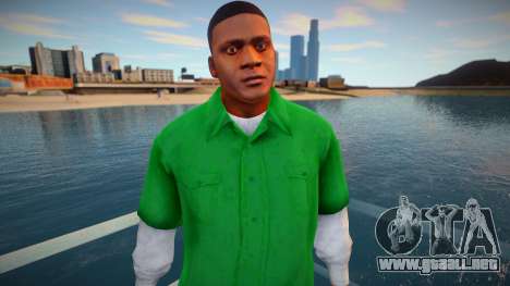 Franklin con una camisa verde para GTA San Andreas