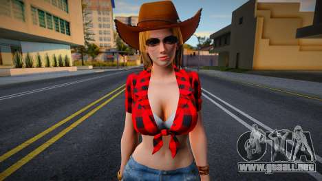 DOA Tina Armstrong Vegas Cow Girl Outfit Count 2 para GTA San Andreas