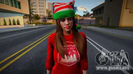 Chica con ropa de Año Nuevo 4 para GTA San Andreas