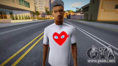 Un joven gángster con una camiseta blanca para GTA San Andreas