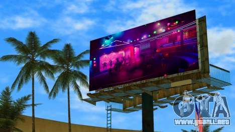 Publicidad del Malibu Club (pantalla GTA Trilogy para GTA Vice City