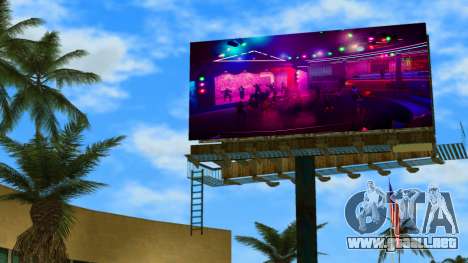 Publicidad del Malibu Club (pantalla GTA Trilogy para GTA Vice City