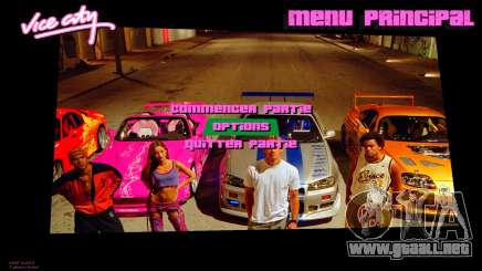 Menú de Fast & Furious 2 para GTA Vice City