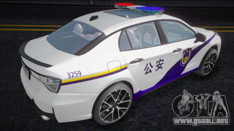 2019 Geely Lynk&Co 03 2.0TD Chinese Police Car para GTA San Andreas