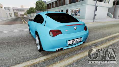 BMW Z4 M Coupe (E86) 2007 Turquoise para GTA San Andreas