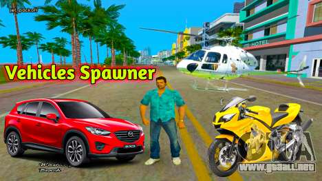 Todo tipo de vehículos Spawner Mod para GTA Vice City