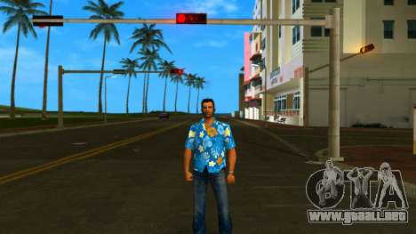 Tommy Skin Blue Leaves para GTA Vice City