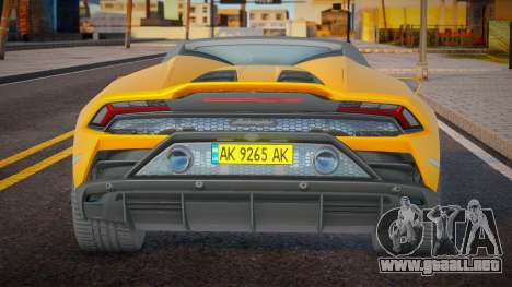 Lamborghini Huracan EVO Spyder Ukr Plate para GTA San Andreas