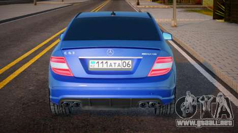 Mercedes-Benz C63 W204 AMG KZ Plate para GTA San Andreas