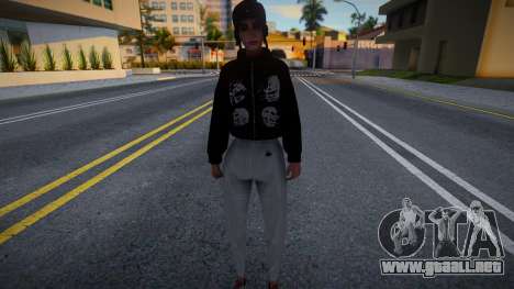 Zipka negra y sudaderas blancas para GTA San Andreas