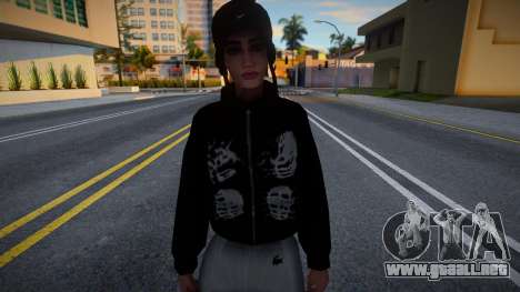 Zipka negra y sudaderas blancas para GTA San Andreas