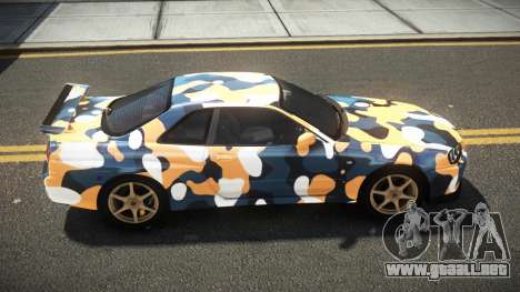 Nissan Skyline R34 UnE V-Spec S10 para GTA 4