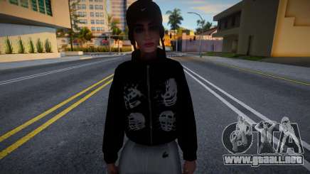 Zipka negra y sudaderas blancas para GTA San Andreas