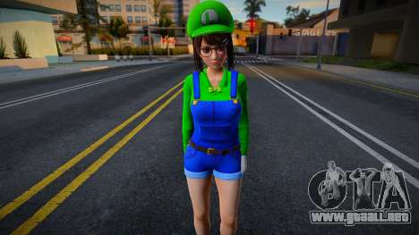 DOAXVV Tsukushi - Super Luigi Outfit v2 para GTA San Andreas