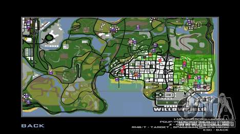 Iconos en el mapa de DUCK MODS para GTA San Andreas