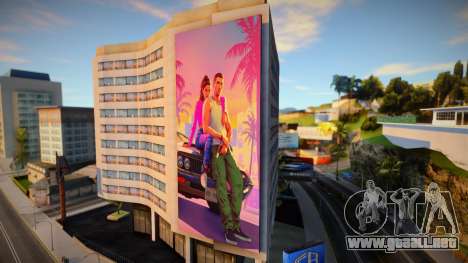 Banner publicitario de GTA 6 en el edificio para GTA San Andreas