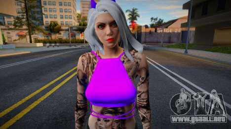 SKIN FEMININA ROXA ESTILO FIVEM para GTA San Andreas