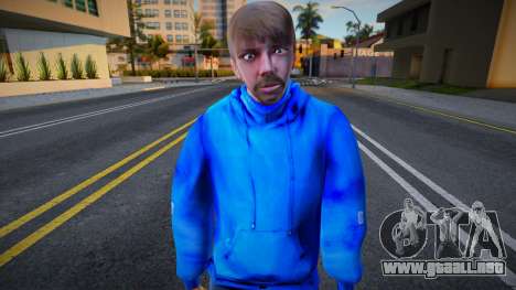 Chico con una sudadera azul al estilo de CR para GTA San Andreas