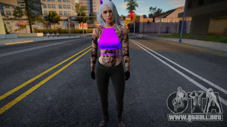 SKIN FEMININA ROXA ESTILO FIVEM para GTA San Andreas