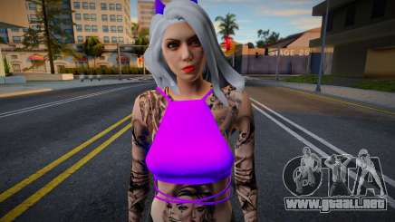 SKIN FEMININA ROXA ESTILO FIVEM para GTA San Andreas